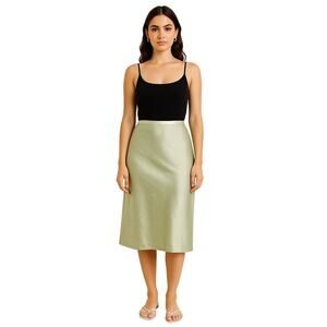 FAN NY Collection Green Shimmer Midi Skirt Women’s Small Made in USA